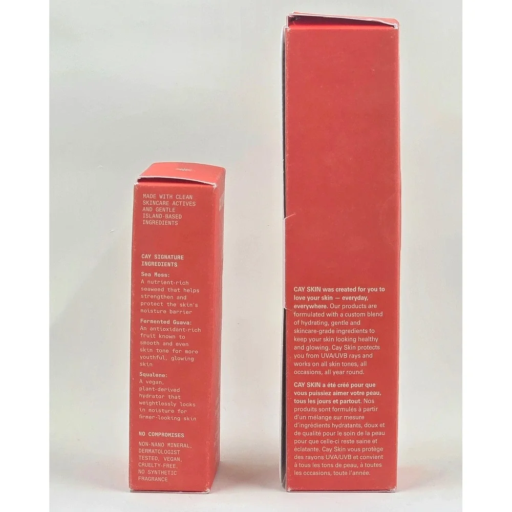 Cay Skin Suncare Set Mo'Bay Mineral Drops SPF30 & Isle Glow Lotion SPF45 NEW
